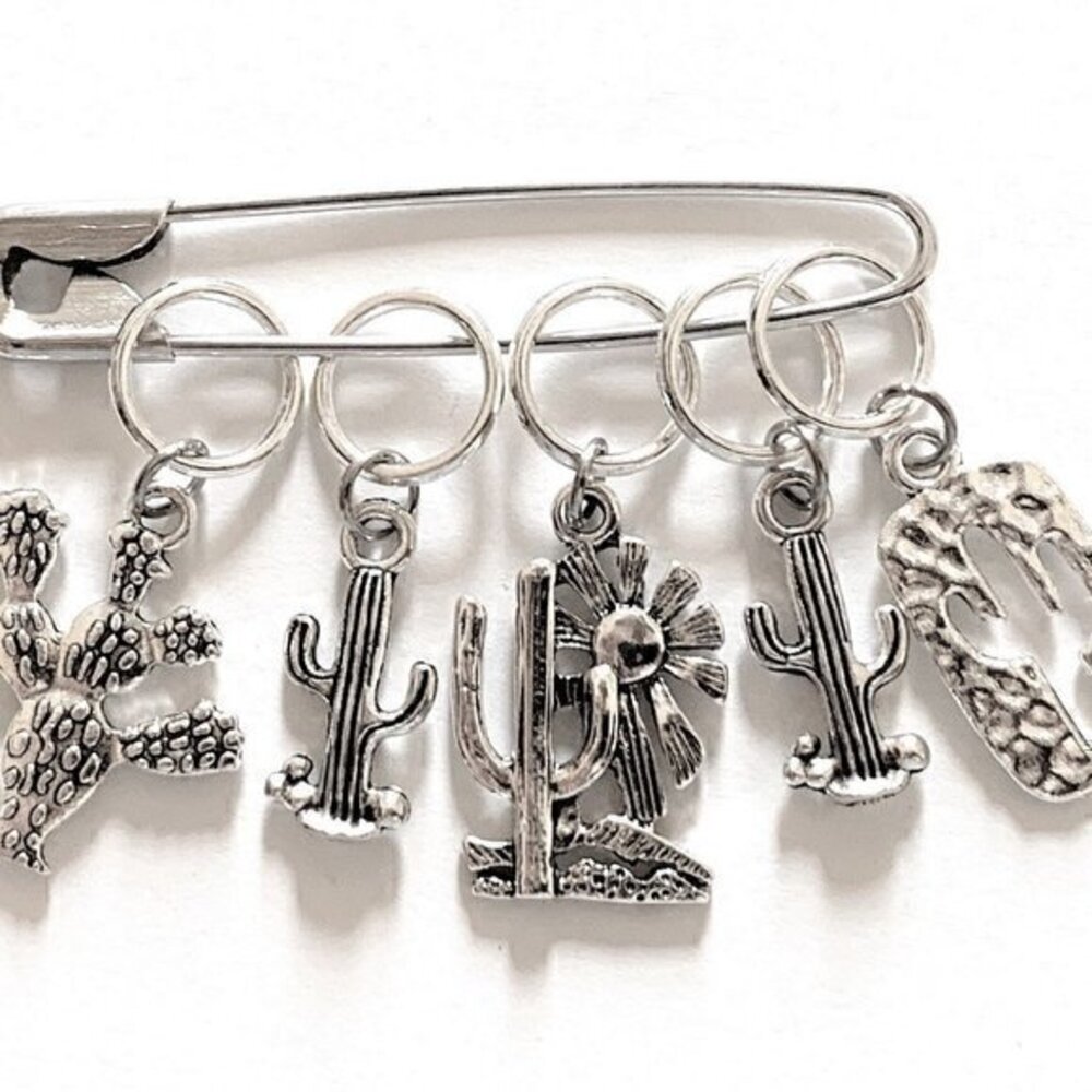 Stitch Markers Knitting Metal Set Cactus Rings Gifts for Knitters